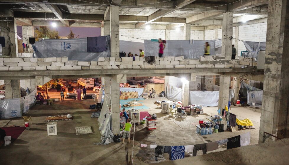 a refugee building